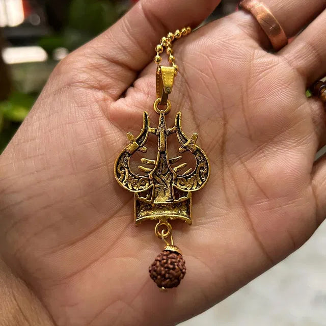 Shiva Trishul damaru Necklace