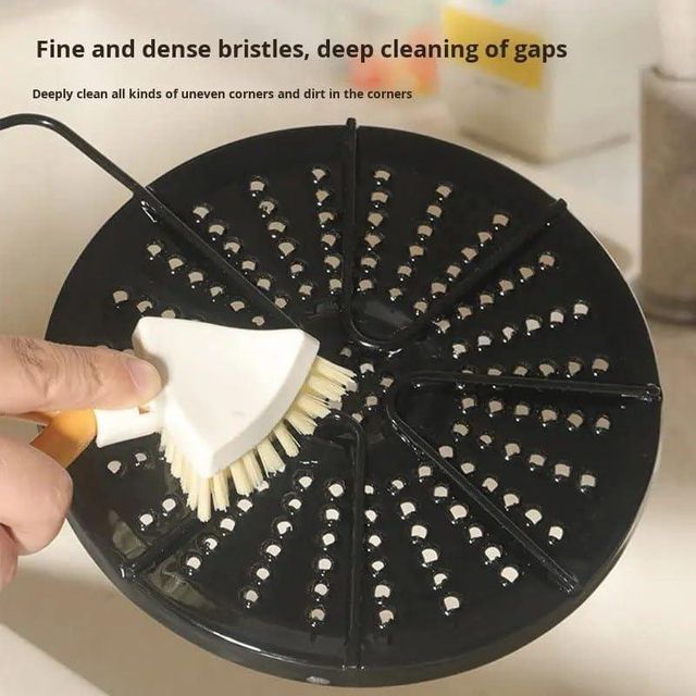 Foldable Triangular Gap Cleaning Brush with Soap Holder