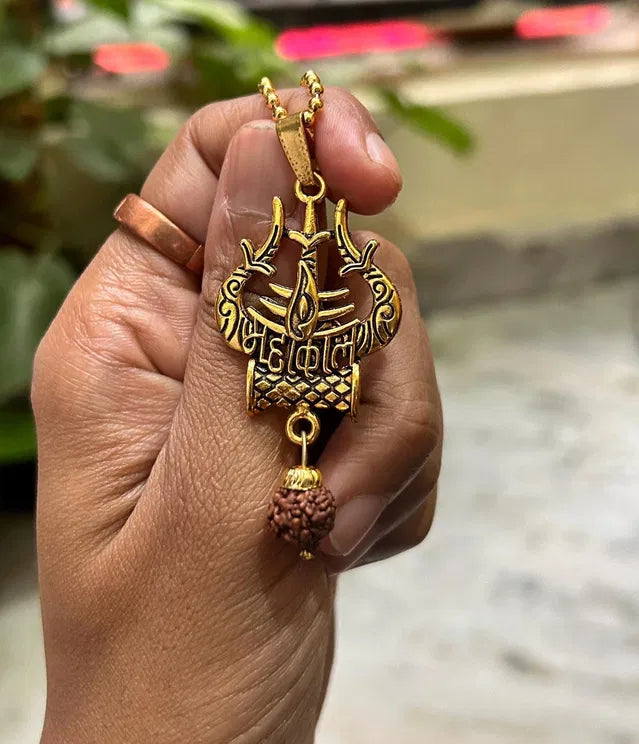 Shiva Trishul damaru Necklace